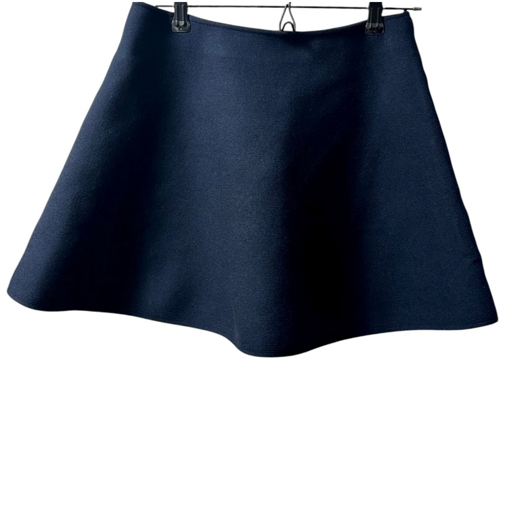 New Zara Skater Skirt S, Stretchy Waist, in Navy Blue